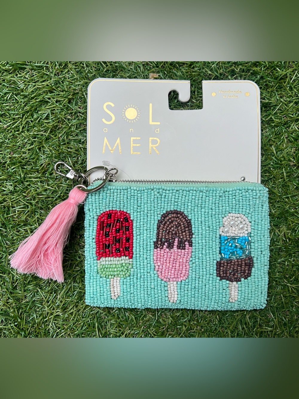 Sol and Mer ICE CREAM BEADED COIN POUCH